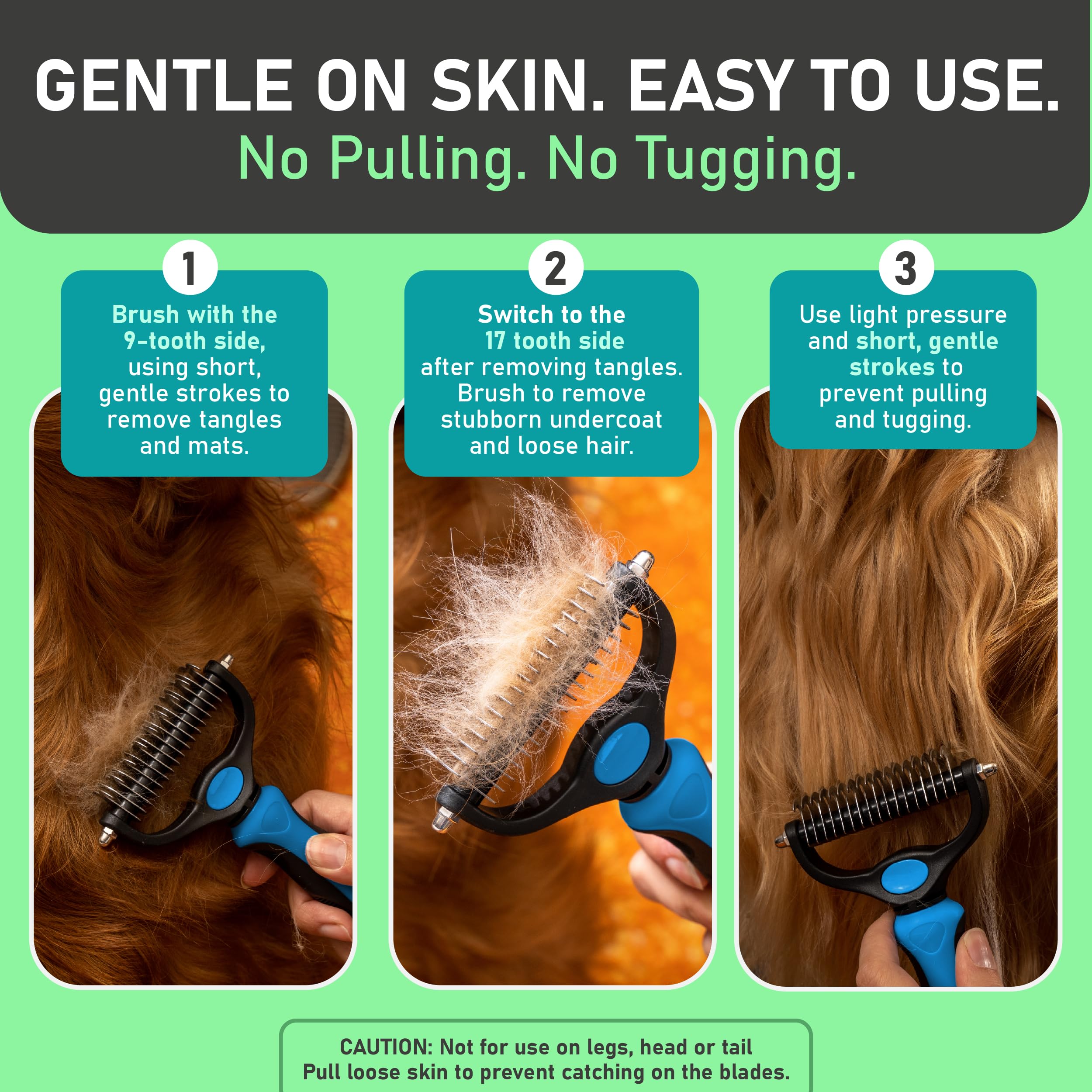 🎁Double-Sided Pet Rake – Deshedding Tool for Dogs & Cats 🐶🐱