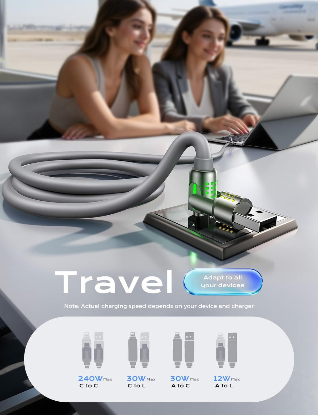 🔌4-in-1 Multi Charging Cable – 240W Fast Charging