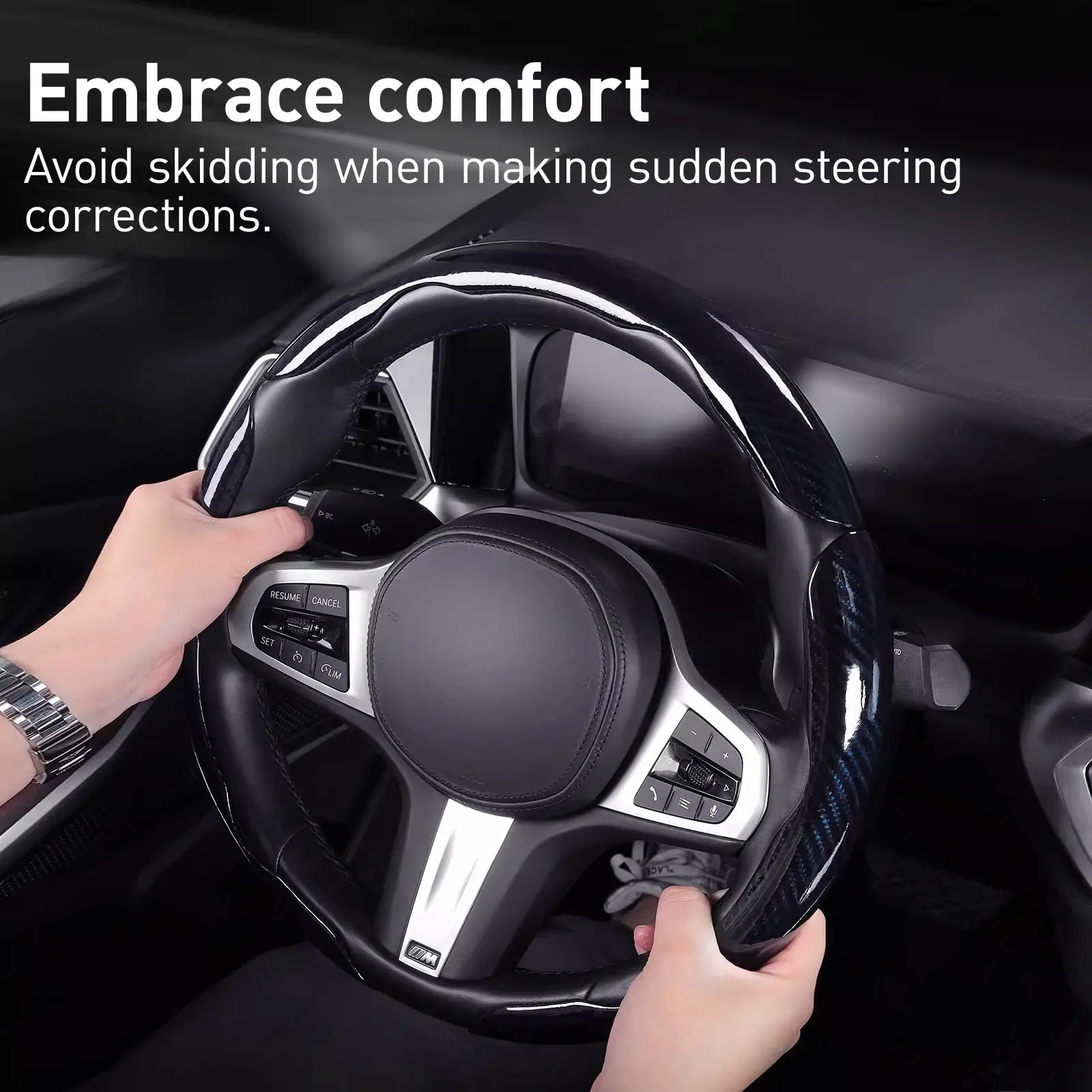 Car Steering Wheel Cover, Non slip Design Steering Wheel Protector, Universal Car Steering Wheel Cover for 15 Inch