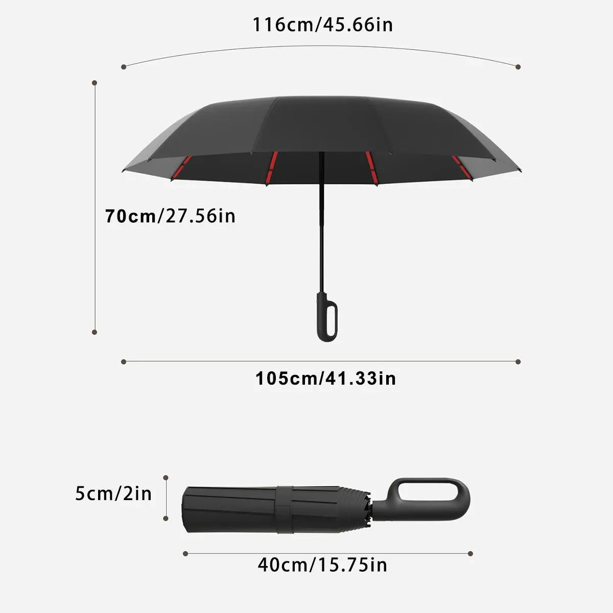 🌂Automatic Folding Umbrella,Portable Rain Umbrella with Loop Buckle, Windproof & Waterproof Umbrella for Men & Women