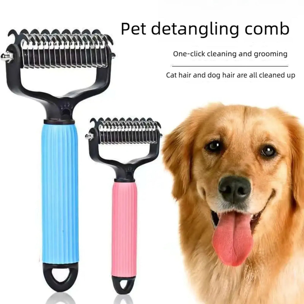 🐾 Pet Detangling Comb – Double-Sided Stainless Steel for Dogs