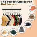 Wooden Hat Organizer with 12 Stainless Steel Clips Holds