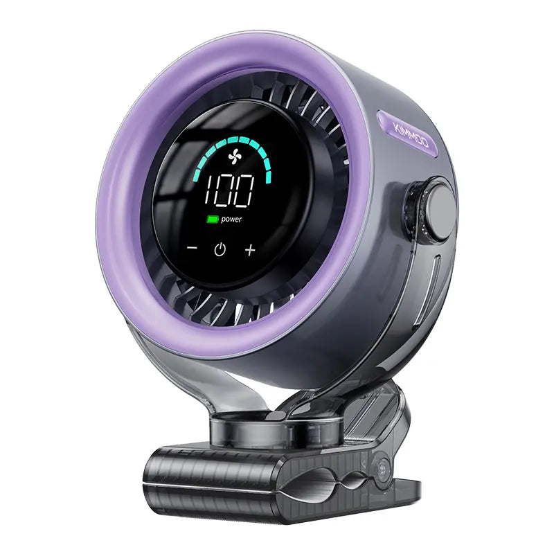 Rechargeable Portable Clip on Fan-100-Speed Touch Control, LED Display, 360° Rotate Quiet Turbo Desk Fan, Small Battery Operated USB Fan for Stroller Bed Travel Camping Golf Gym
