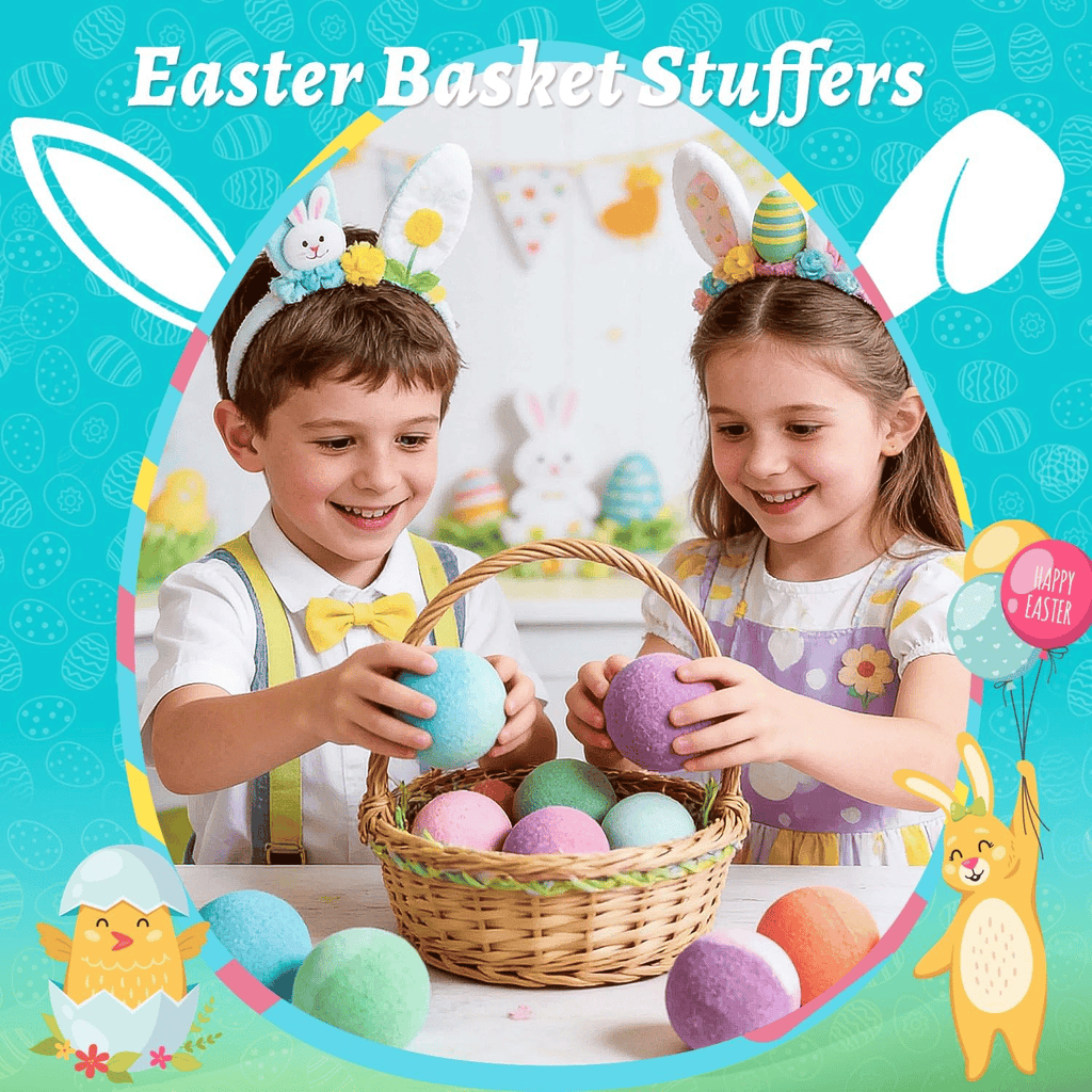 🛁 Natural Bath Bombs for Kids with Mega Bubbles & Surprise Inside 🥚✨