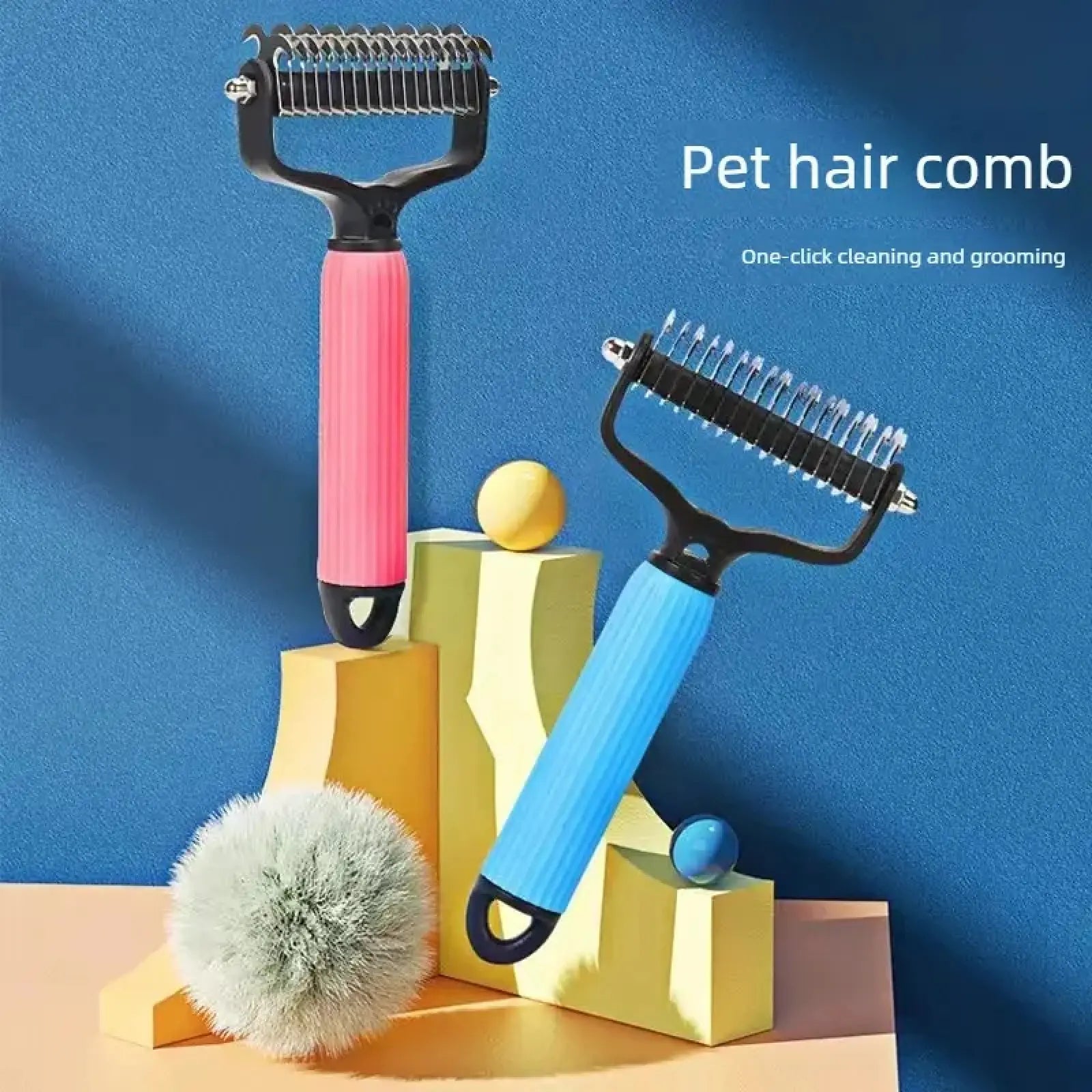 🐾 Pet Detangling Comb – Double-Sided Stainless Steel for Dogs