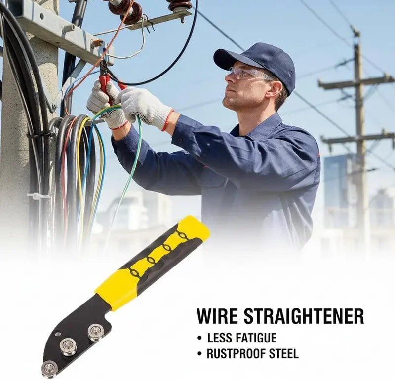 Stainless Steel Cable Straightener Tool - Professional Manual Untwisting & Bending Device for Electricians, HVAC & Telecom Projects