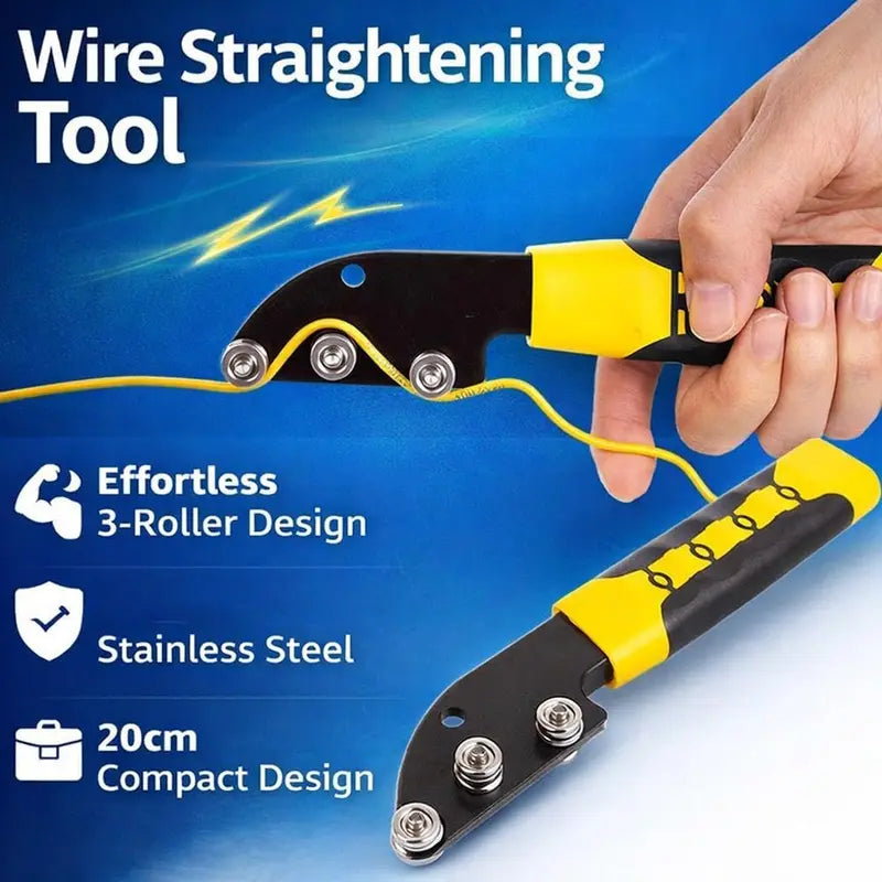 Stainless Steel Cable Straightener Tool - Professional Manual Untwisting & Bending Device for Electricians, HVAC & Telecom Projects