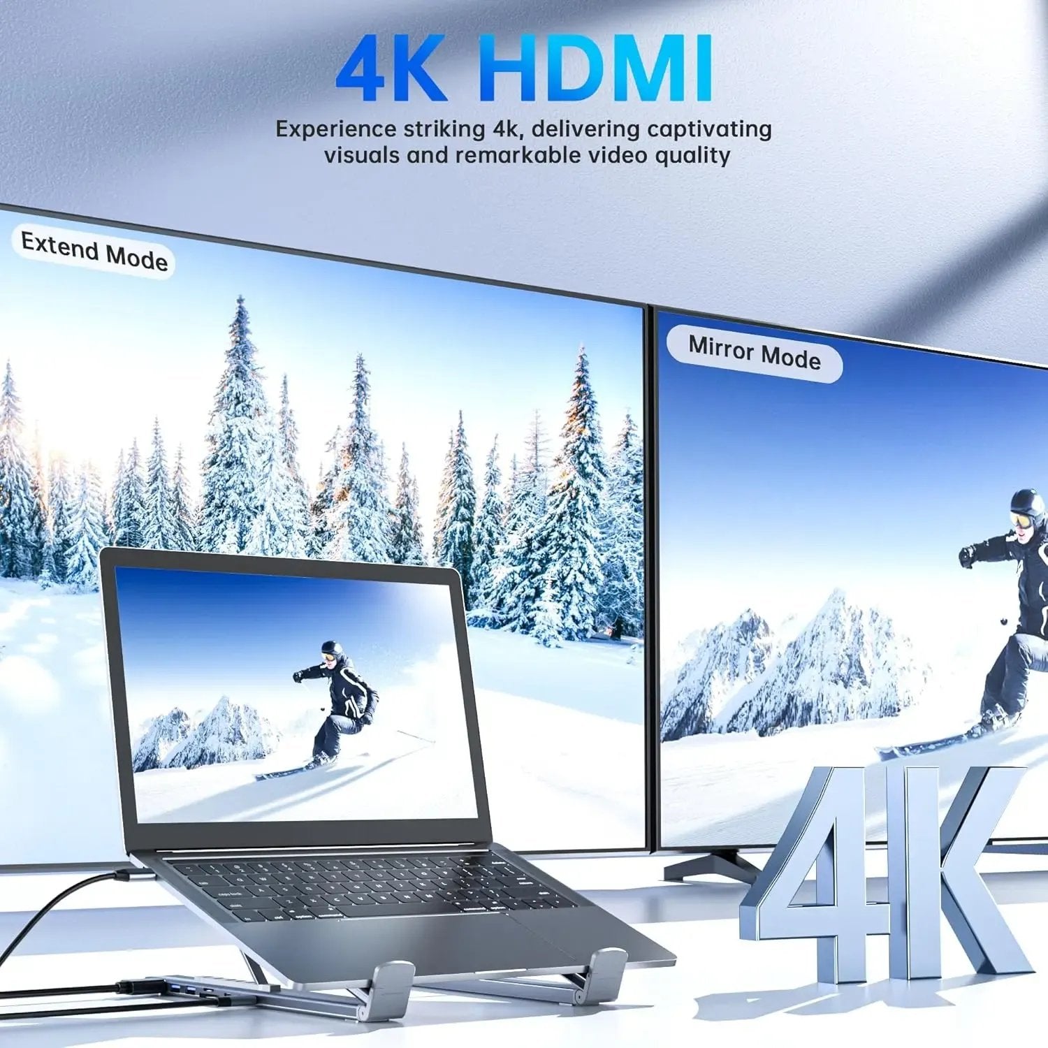 🔥Limited-time discount of 49%🔥8-in-1 USB-C Laptop Stand — with Multifunctional Docking Station💻