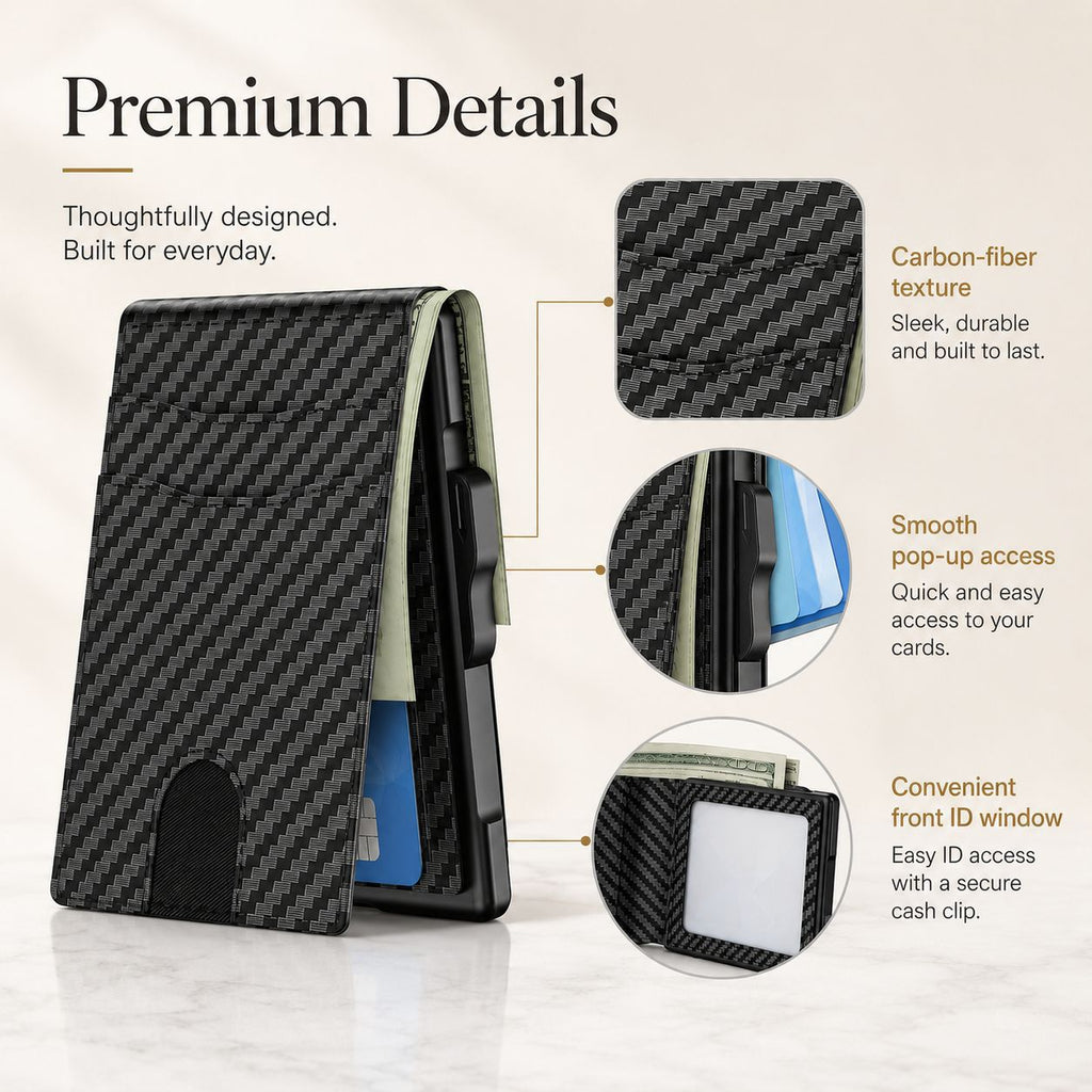 💵 Pop-Up Men's Wallet – Slim, Smart & Secure