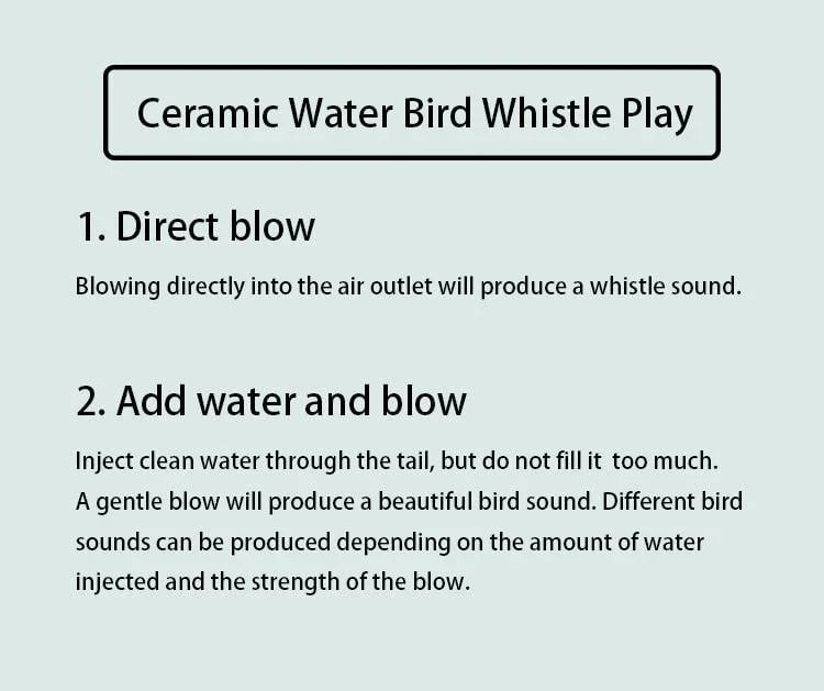 🐦 Ceramic Water Bird Whistle – Handcrafted, Realistic Chirping, Add Water to Sing (3PCS Set)