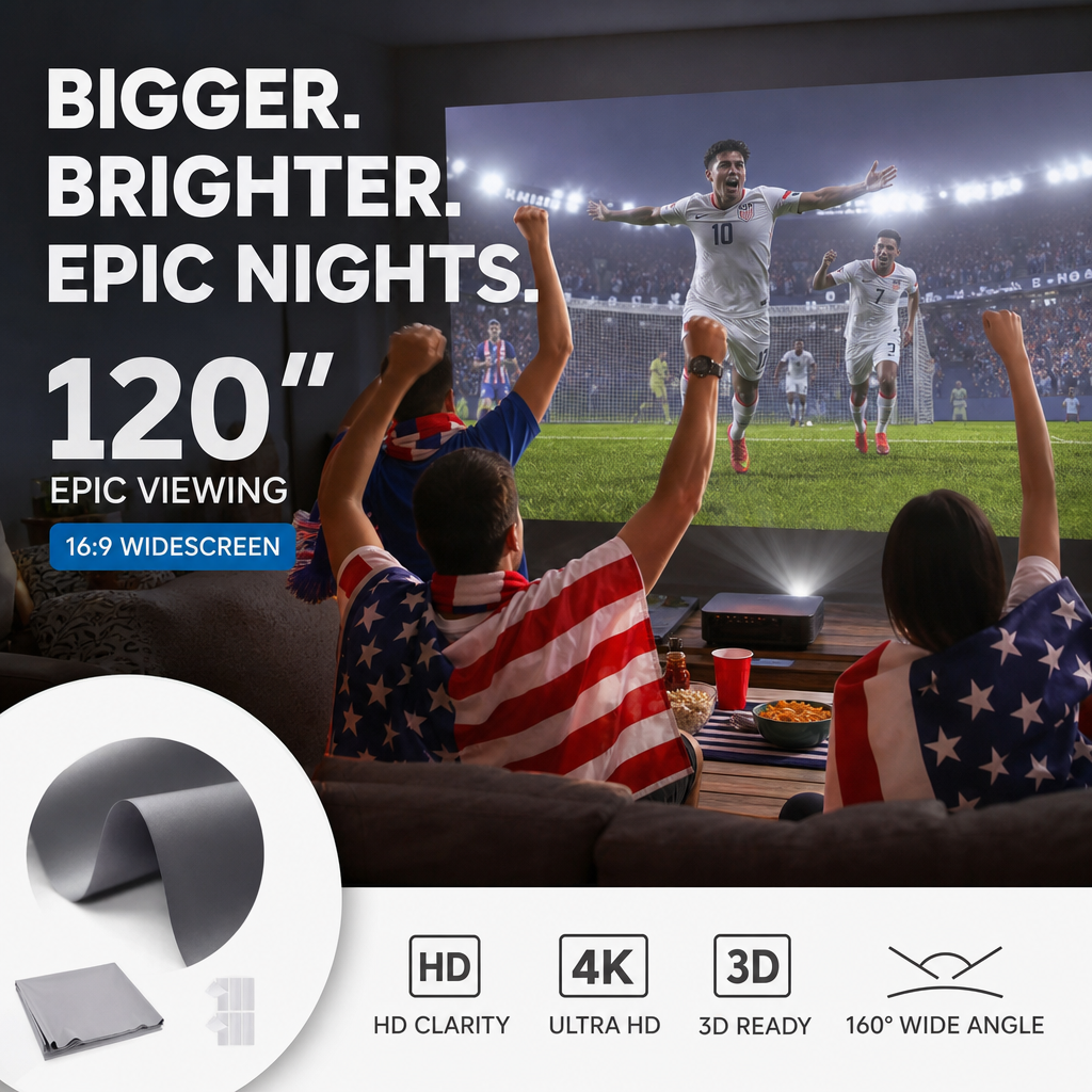 🔥World Cup Mega Sale - 50% OFF⚽️Backlit Projection Screen (16:9)🎥✨