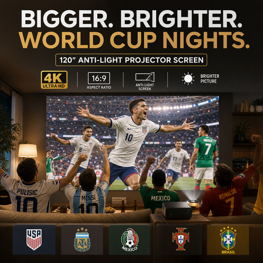 🔥World Cup Mega Sale - 50% OFF⚽️Backlit Projection Screen (16:9)🎥✨