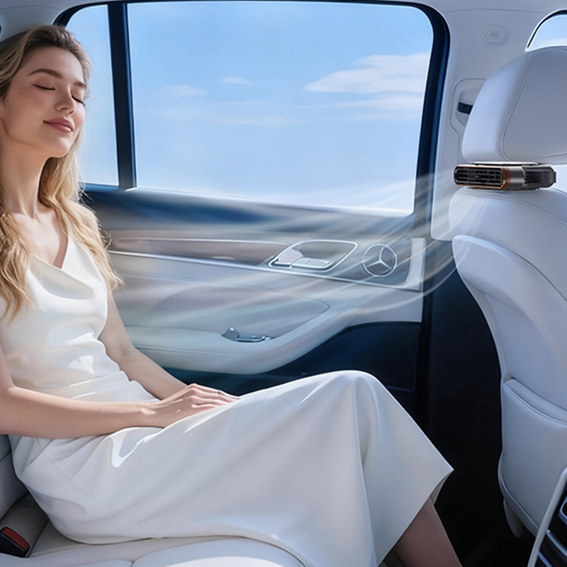 Car Seat Fan 🌬️ – 3-Speed Rechargeable Clip-On Fan with 3000mAh Battery 🔋 | USB-C Charging ⚡